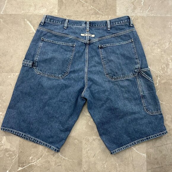 Vintage Calvin Kelin Jean Shorts Mens 36 Denim Jorts y2k Baggy Loose Carpenter - Picture 2 of 10